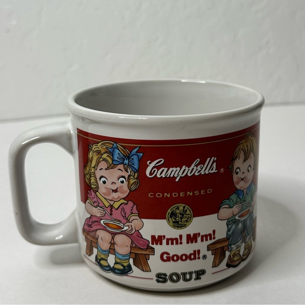 Campbell's Kids 1997 Soup Mug Boy Girl Cute Meals Drinking‎ Cup Dishes VINTAGE